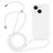 Mobigear Lanyard iPhone 15 Plus Silikone Cover med snor - Hvid