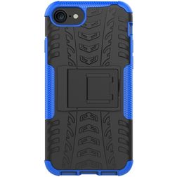 Mobigear Tire iPhone 8 Hårdt Bagsidecover Stødsikkert med Stander - Sort / Blå