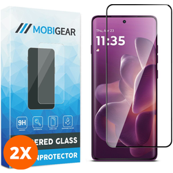 Mobigear Premium Motorola Edge 60 Pro Tempered Glass Screen Protector - Case Friendly - Black (2-Pack)