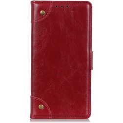 Mobigear Ranch Motorola One Fusion Plus Funda tipo libro Cartera - Burdeos