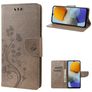 Mobigear Flowers Samsung Galaxy M23 Wallet case - Grey
