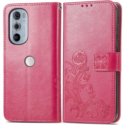 Mobigear Clover Motorola Edge 30 Pro Knížkové pouzdro Peněženka - Purpurová