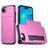 Mobigear Card iPhone 17e Funda Plástico rígido Carcasa Antigolpes con tarjetero - Magenta