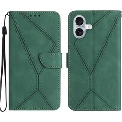 Mobigear Stitch iPhone 17 Cover a libro portafoglio - Verde
