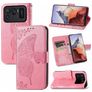 Mobigear Butterfly Xiaomi Mi 11 Ultra Funda tipo libro Cartera - Rosa