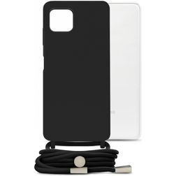 Mobilize Lanyard Gelly Samsung Galaxy A22 5G TPU flexible Funda con cuerda - Negro