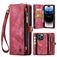 CaseMe 008 iPhone 14 Pro Cover a libro 2 in 1 con guscio estraibile a portafoglio - Rosso