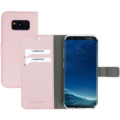 Mobiparts Saffiano Wallet Samsung Galaxy S8 Funda tipo libro Cartera - Rosa
