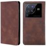 Mobigear Retro Slim Vivo X80 Pro Pungetui med Seddelrum - Brun
