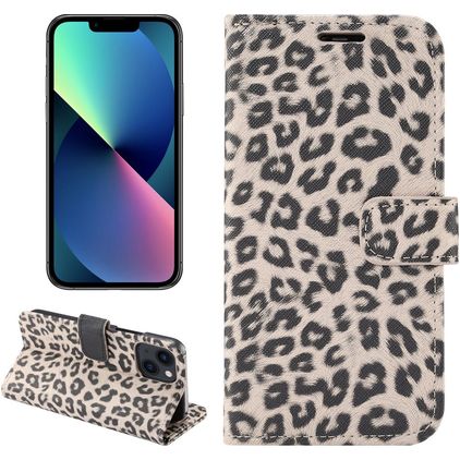 Mobigear Leopard iPhone 14 Plus Etui z klapką typu portfel - Brązowy