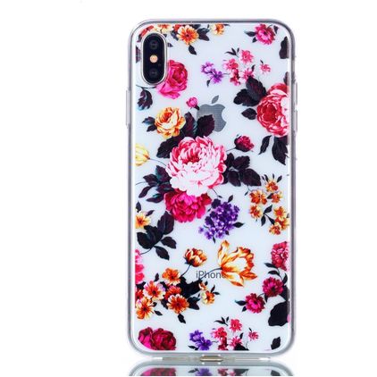 Mobigear Design iPhone XS Max Elastyczne TPU Etui plecki - Flowers