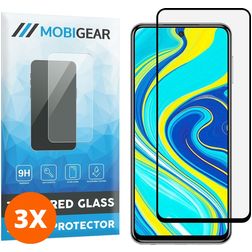Mobigear Premium Xiaomi Redmi Note 9S Glas Skærmbeskytter - Case Friendly - Sort (3-pak)