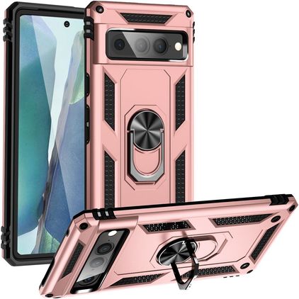 Mobigear Armor Ring Google Pixel 7 Pro Funda Plástico rígido Carcasa Antigolpes con anillo - Oro rosa