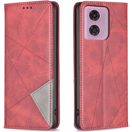 Mobigear Rhombus Slim Motorola Moto G24 Pungetui - Rød
