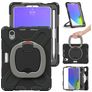 Mobigear RingGuard iPad Mini 7 (2024) Case Plastic / Silicone Back cover + Stylus Holder + Shoulder Strap + Stand - Black