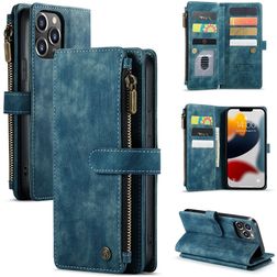 CaseMe C30 iPhone 13 Pro Max Knížkové pouzdro Peněženka - Modrá