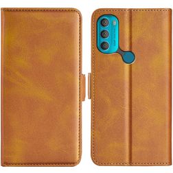 Mobigear Slim Magnet Motorola Moto G71 5G Capa livro Carteira - Conhaque