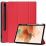 Mobigear Tri-Fold Gel Samsung Galaxy Tab S7 FE TPU / Leatherette Wallet case + Stylus Holder - Red