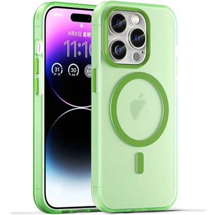 Mobigear Shockproof iPhone 16 Pro Max MagSafe Flexibilní TPU Zadní kryt - Zelená