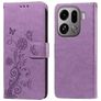 Mobigear Flowers OPPO Find X9 Pro Cover a libro portafoglio - Viola