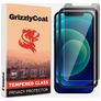 GrizzlyCoat Easy Fit AntiSpy iPhone 12 Mini Tempered Glass Screen Protector Privacy - Case Friendly + Installation Frame