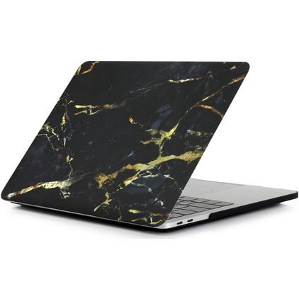 Mobigear Marble MacBook Pro 14 polegadas (2021-2026) Capa rígida para MacBook - Preto / Castanho - Modelo A2442 / A2779 / A2918 / A2992 / A3401 / A3112 / A3434 / A3427 / A3426