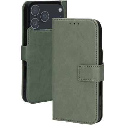 Mobiparts Classic Wallet iPhone 17 Pro Max MagSafe Funda tipo libro - Stone Green