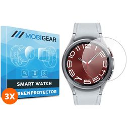 Mobigear Samsung Galaxy Watch 6 Classic - 43 mm Película de ecrã em plástico - Compatível com capas - Preto (Pack de 3)