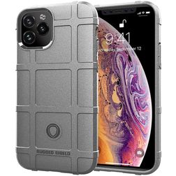 Mobigear Rugged Shield iPhone 12 Pro Max TPU flexível Capa traseira Antichoque - Cinzento