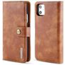 Mobigear Snap Button iPhone 11 Funda tipo libro 2 en 1 con carcasa extraíble Cartera - Marrón
