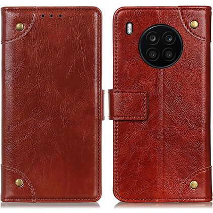 Mobigear Ranch HONOR 50 Lite Cover a libro portafoglio - Marrone