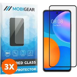 Mobigear Premium Huawei P Smart (2021) Vidro temperado Película de ecrã - Compatível com capas - Preto (Pack de 3)