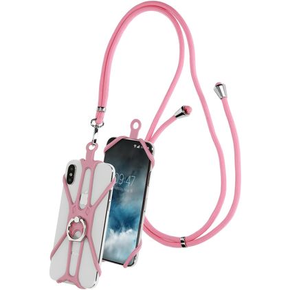 Mobiparts Phone Trap Silicone Case with cord - Pink