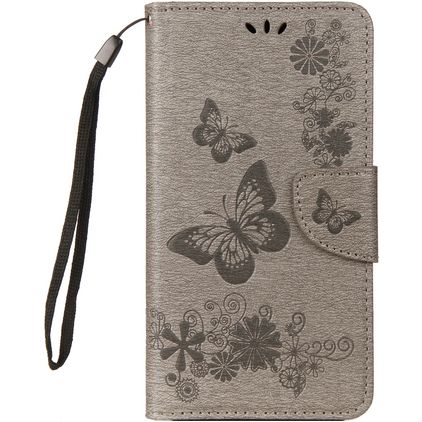 Mobigear Butterfly Samsung Galaxy A8 (2018) Etui z klapką typu portfel - Szary