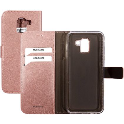 Mobiparts Saffiano Wallet Samsung Galaxy J6 (2018) Etui z klapką typu portfel - Różowy