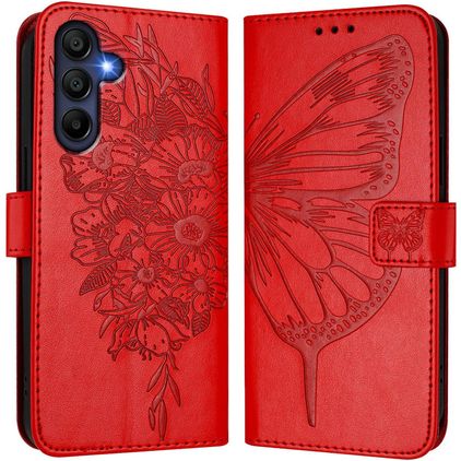 Mobigear Flowers Samsung Galaxy A17 Cover a libro portafoglio - Rosso