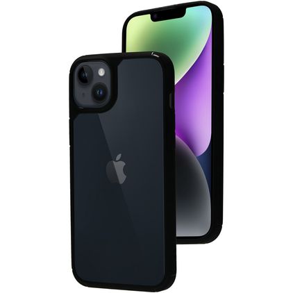 Mobiparts Rugged Clear iPhone 14 Plus Hårdt Bagsidecover Stødsikkert - Gennemsigtig / Sort