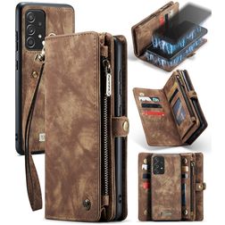 CaseMe 008 Samsung Galaxy A52s 5G 2-in-1-lompakkokotelo irrotettavalla kuorella + Setelitasku - Ruskea