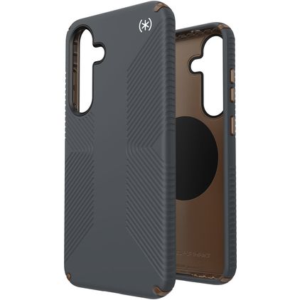 Speck Presidio2 Grip Magnet Samsung Galaxy S25 Plus MagSafe Funda Plástico rígido Carcasa Antigolpes - Charcoal Grey