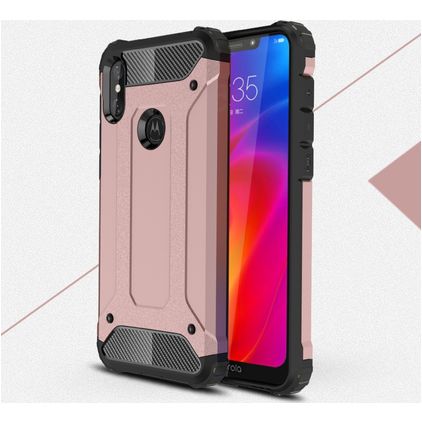 Mobigear Outdoor Motorola One Power Plástico rígido Capa traseira Antichoque - Rosa dourado