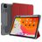 Mutural Tri-Fold Tough iPad Pro 11 pulgadas (2022) Funda tipo libro + Portalápices - Negro / Rojo