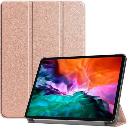 Mobigear Tri-Fold iPad Pro 12,9 polegadas (2021) Capa livro - Rosa dourado