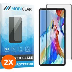 Mobigear Curved LG Wing Vidro temperado Película de ecrã - Compatível com capas - Preto (Pack de 2)