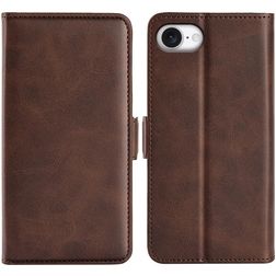 Mobigear Slim Magnet iPhone 16e Cover a libro portafoglio - Marrone