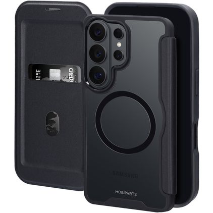 Mobiparts Shield Line Samsung Galaxy S26 Ultra MagSafe Capa livro - Preto