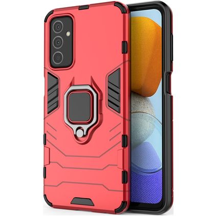Mobigear Armor Ring Samsung Galaxy M23 Hard Case Back cover Shockproof with Ring Holder - Red