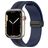 Mobigear Stripe Mag Silicone Apple Watch Strap Magnetic closure - 49/46/45/44 mm - Black / Navy Blue
