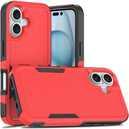 Mobigear Heavy Armor iPhone 16 Hard Case Back cover Shockproof - Red