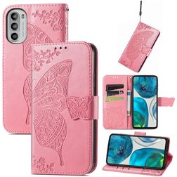 Mobigear Butterfly Motorola Moto G52 Cover a libro portafoglio - Rosa