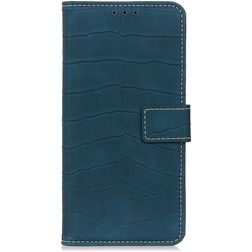 Mobigear Croco Motorola Moto G60s Wallet case - Green